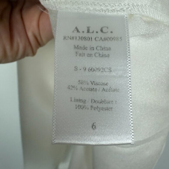 A.L.C. Easton Sleeveless Ruffle Overlay Mini Shift Dress Ivory Size 6 - Picture 8 of 10